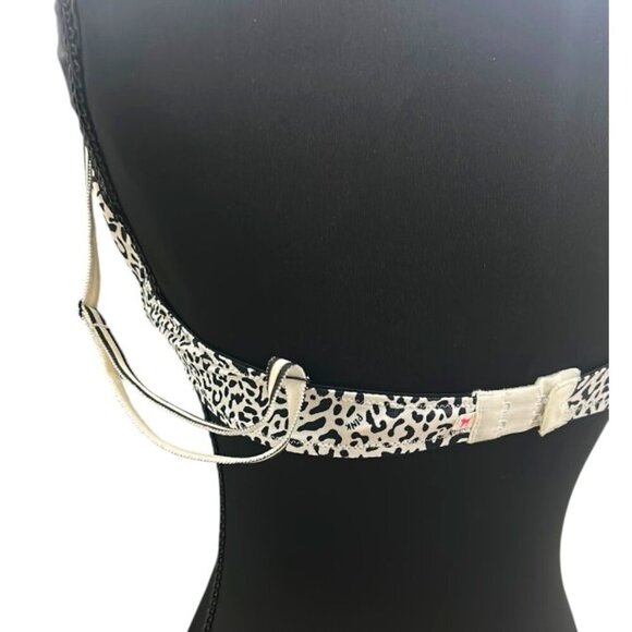 Victoria’s Secret PINK Black & White Leopard Print Push Up Bra - Size 36B - Picture 3 of 6